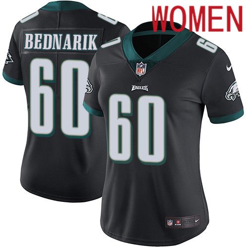 Women Philadelphia Eagles #60 Chuck Bednarik Nike Black Vapor Limited NFL Jersey